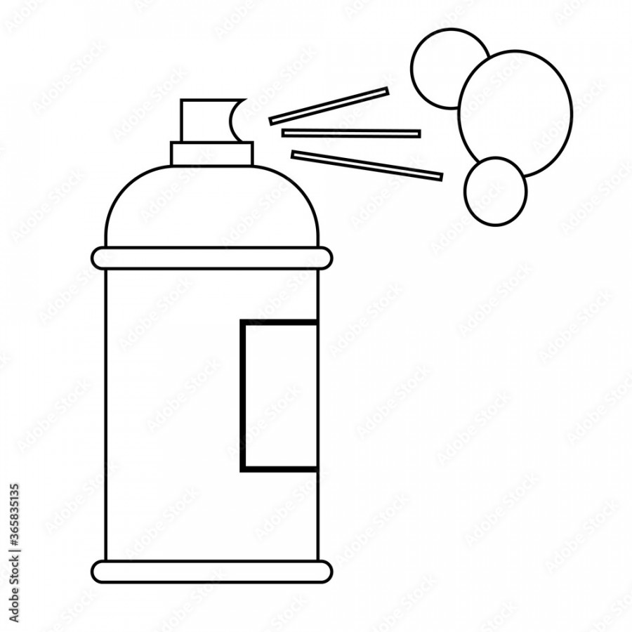 Spray paint in metal container for drawing street wall graffiti in