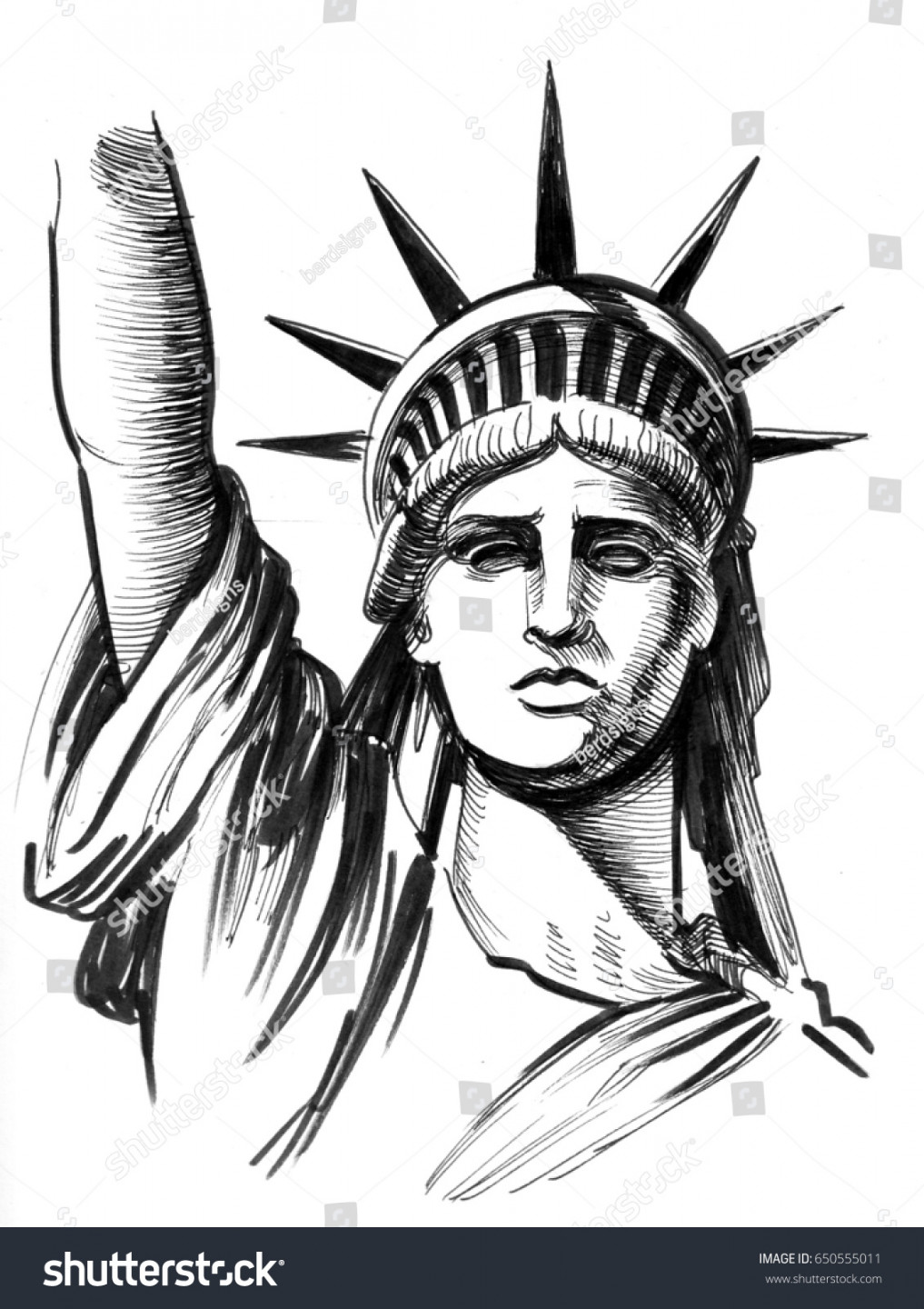 Statue Liberty Drawing Stock Illustration   Shutterstock