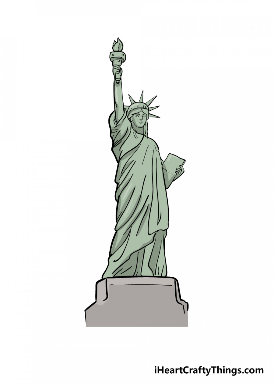 Statue Of Liberty Drawing - How To Draw The Statue Of Liberty Step