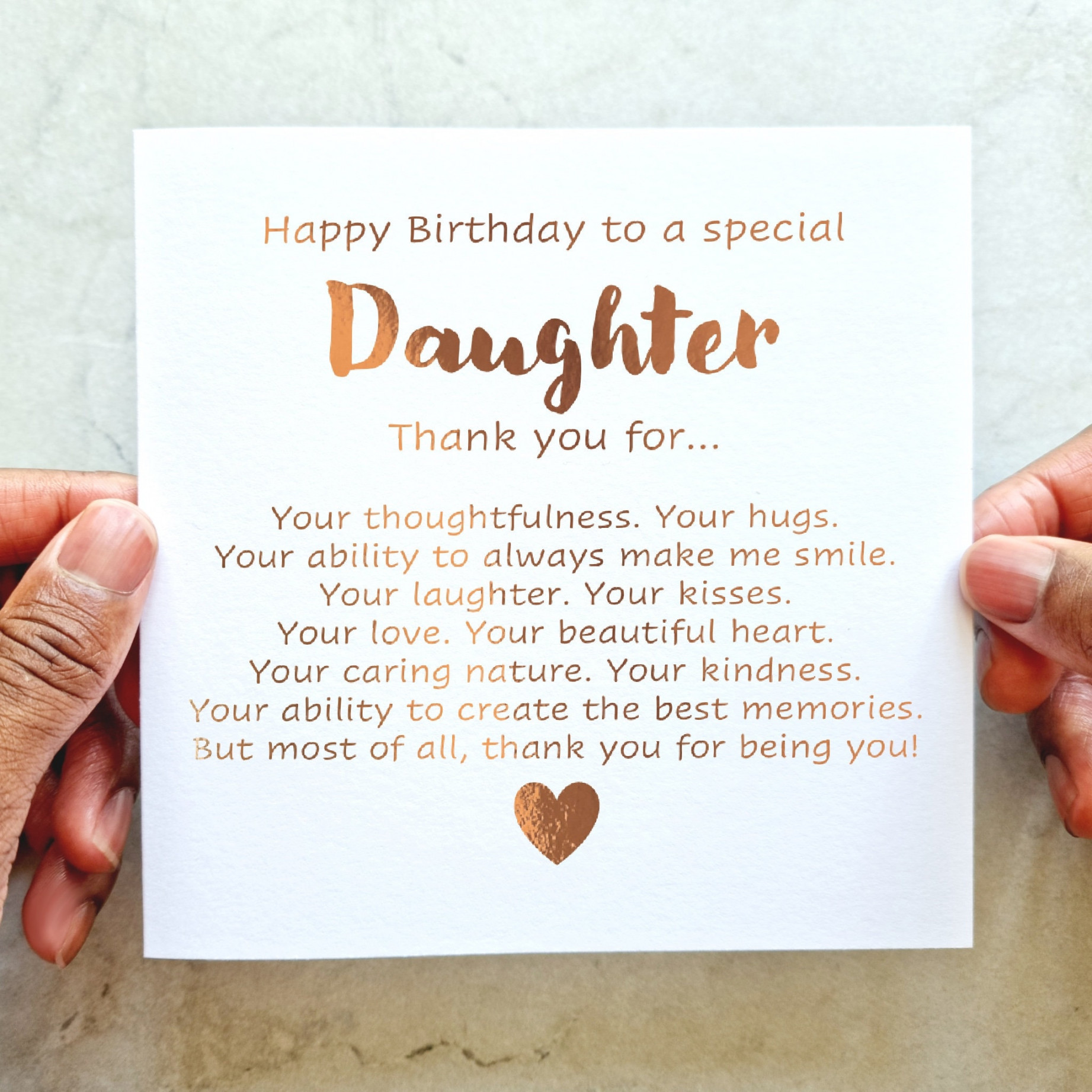 Thank you For Daughter Birthday Card Birthday Card For - Etsy