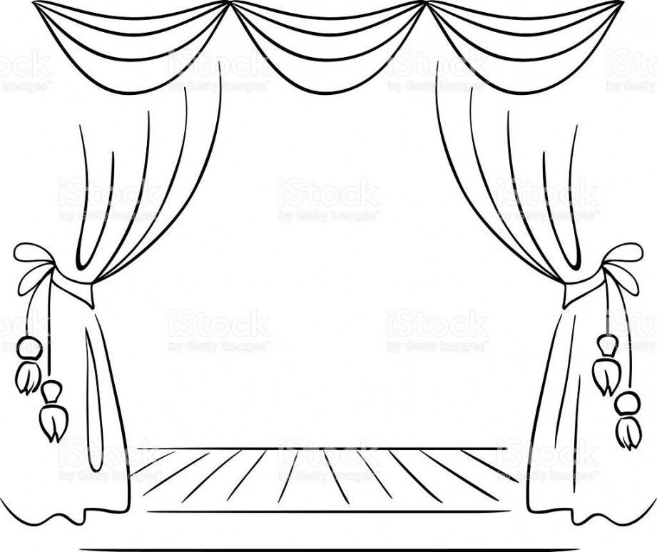 Theater stage vector sketch  Theatre stage, Vector sketch