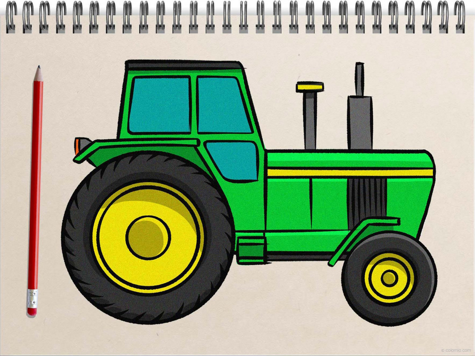 Tractor Drawing ➤ How to draw a Tractor