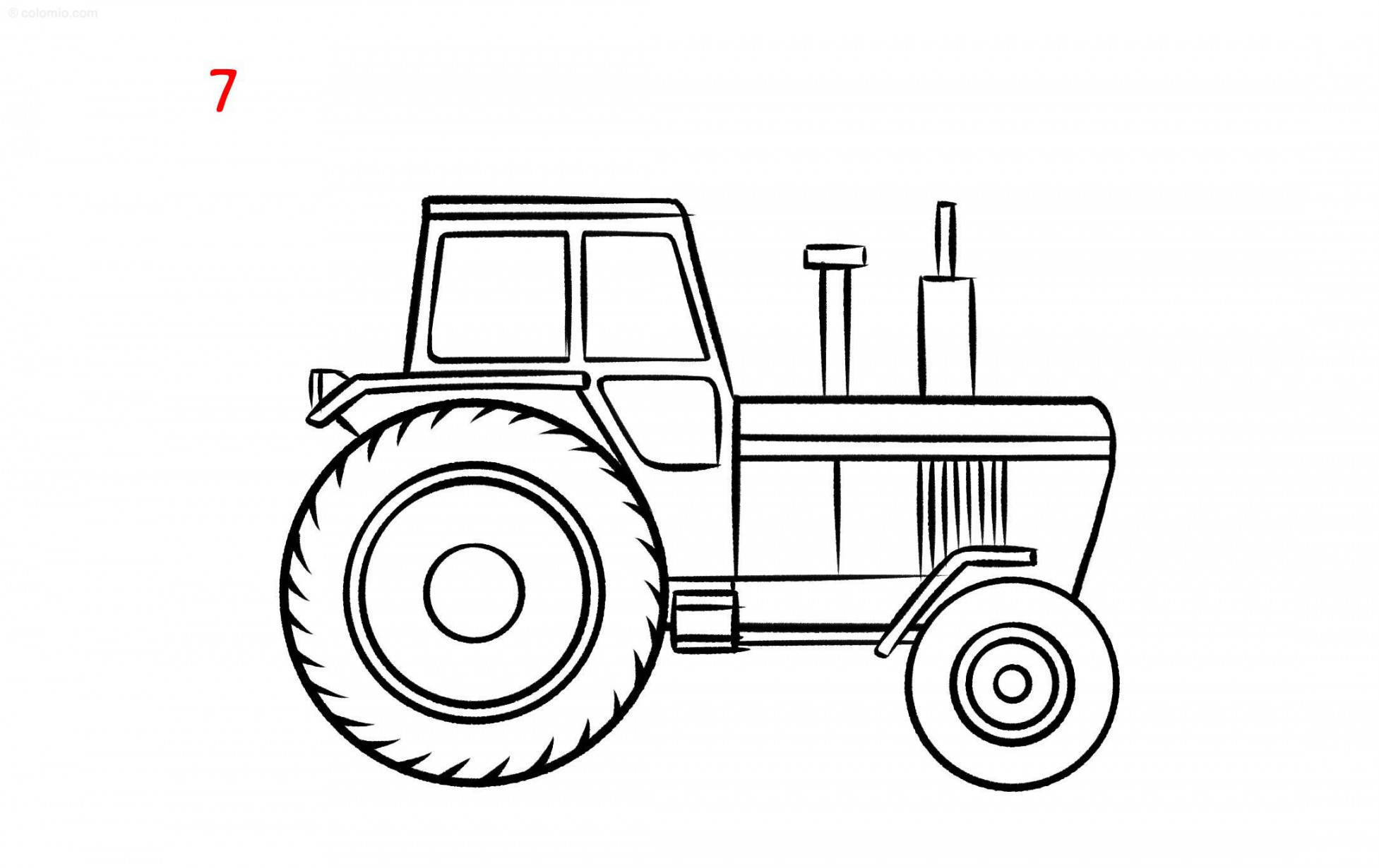 Tractor Drawing ➤ How to draw a Tractor