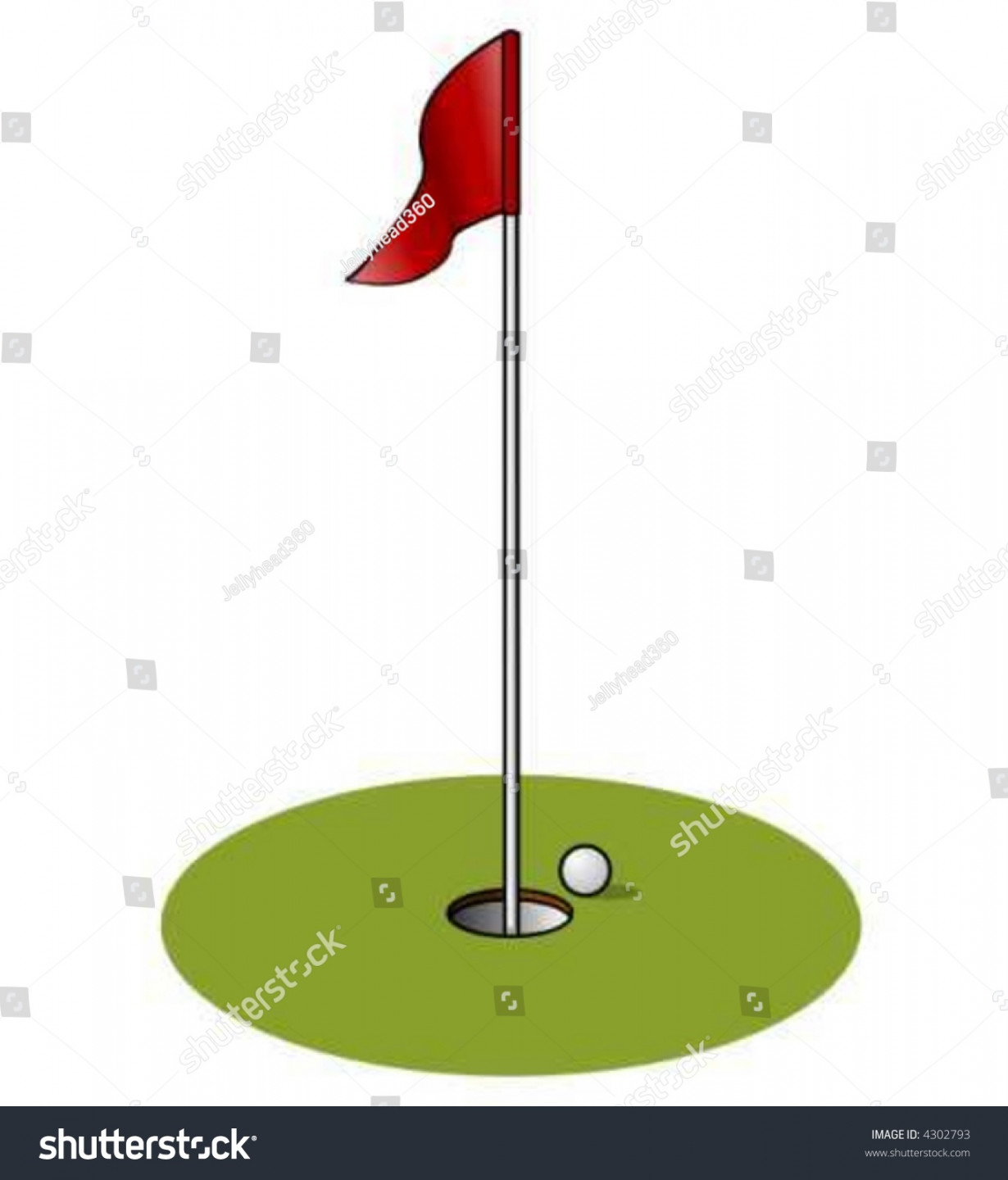 Vector Drawing Golf Hole Stock Vector (Royalty Free)