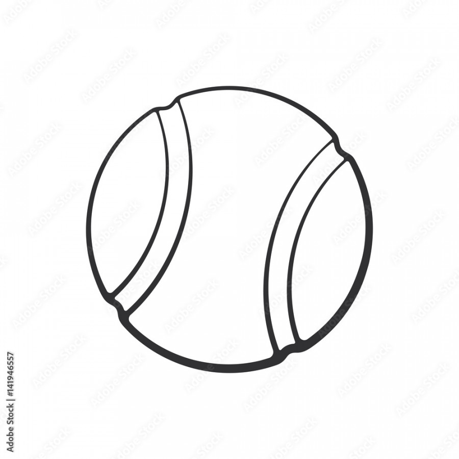 Vector illustration. Hand drawn doodle of tennis ball