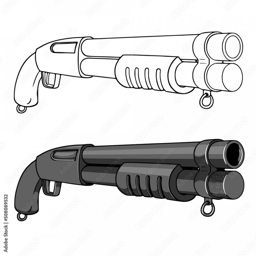 Vector illustration of a pump action shotgun