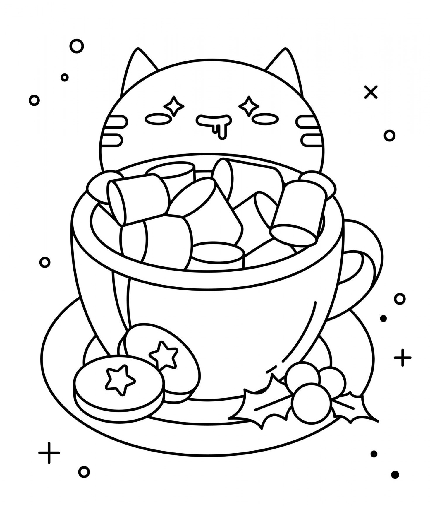 Vector no color simple illustration for coloring book