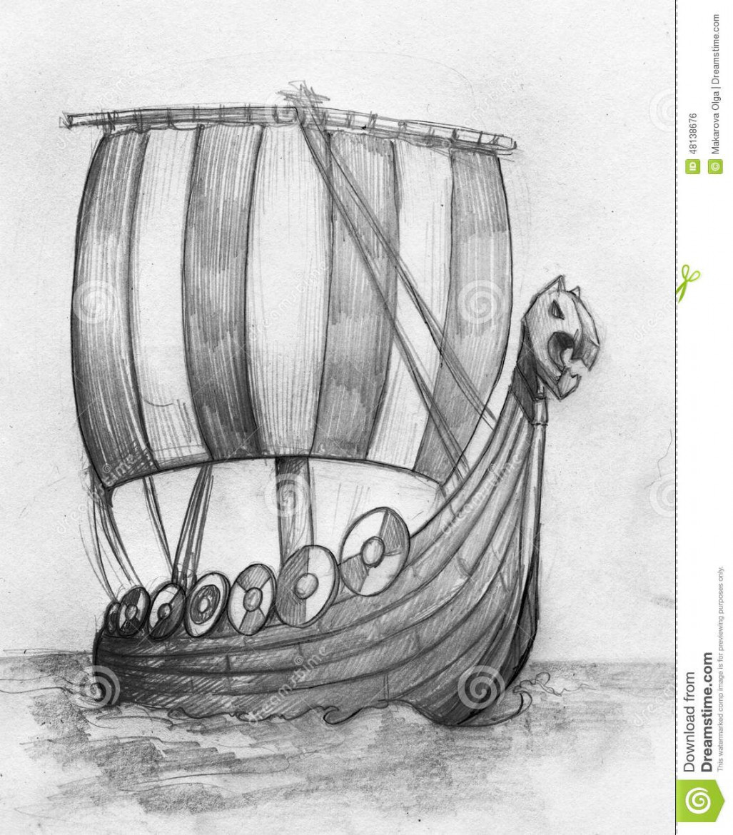 Viking ship drakkar sketch  Viking drawings, Viking art, Viking ship