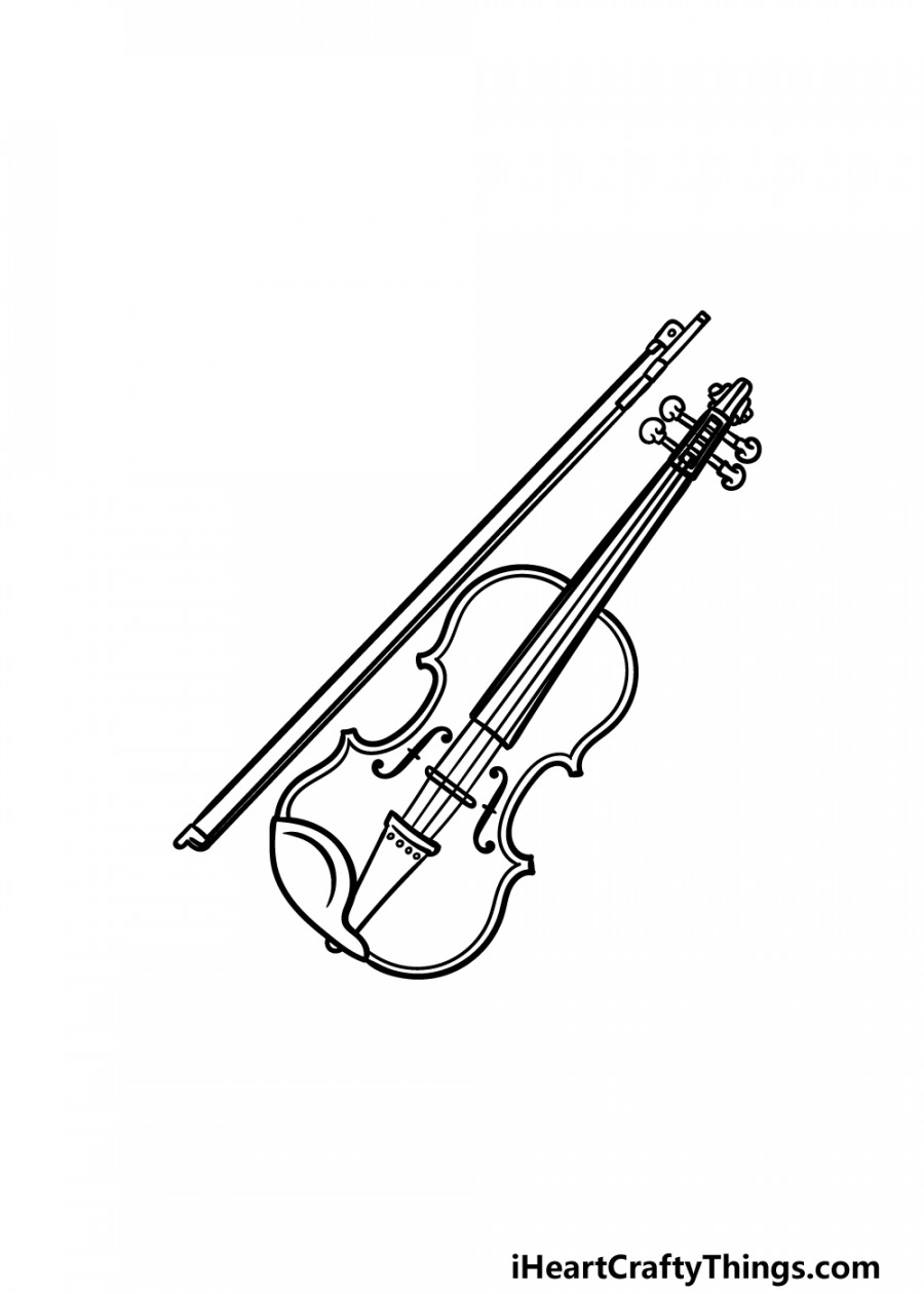 Violin Drawing - How To Draw A Violin Step By Step