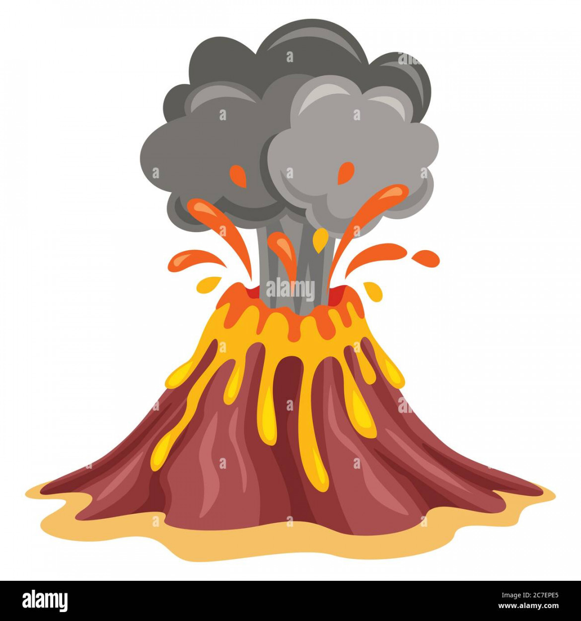 Volcano Eruption And Lava Drawing Stock Vector Image & Art - Alamy