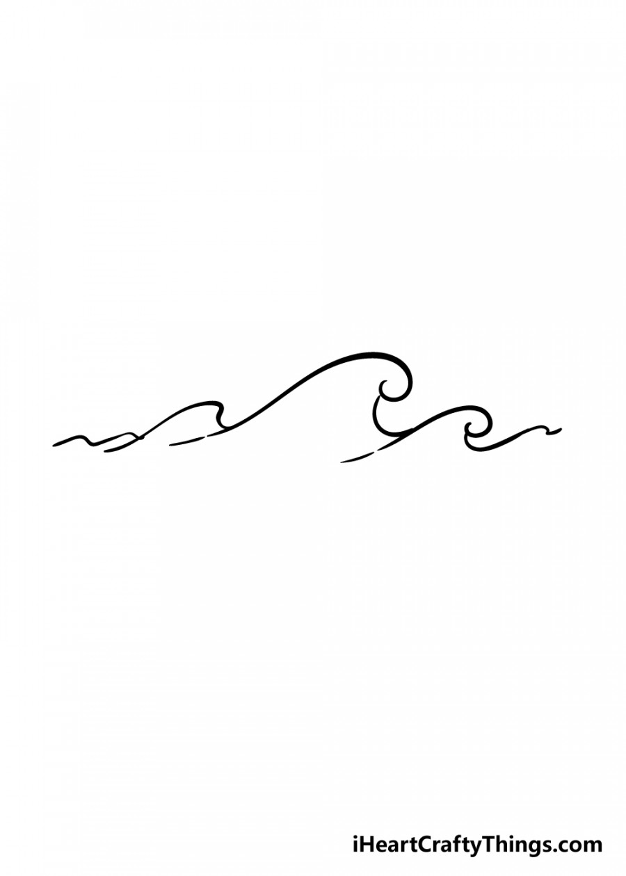 Wave Drawing - How To Draw A Wave Step By Step