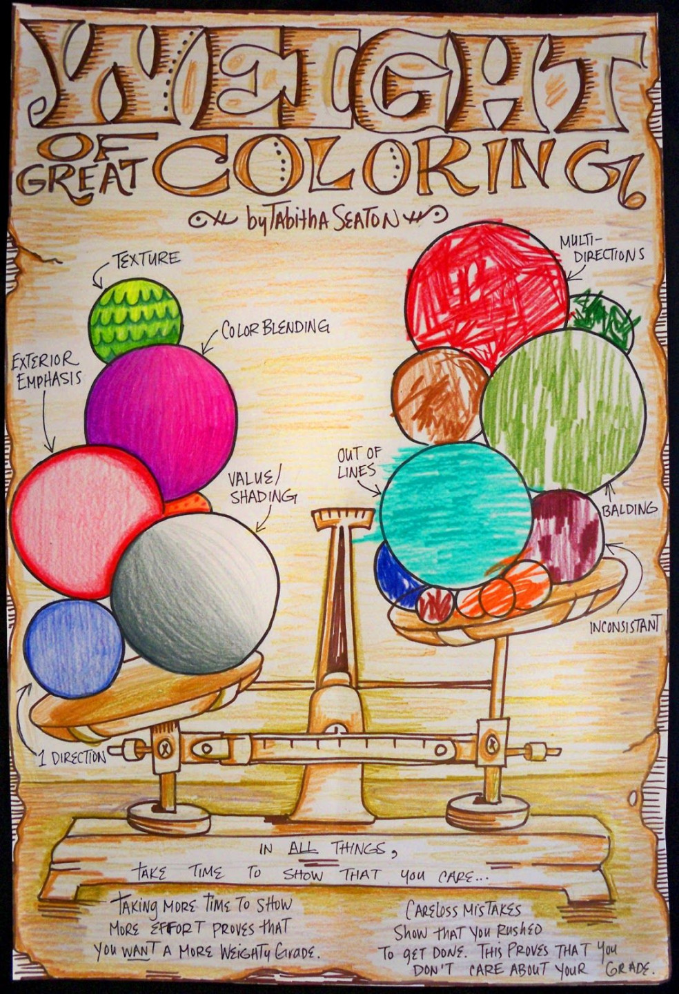 weight of great coloring by tabitha seaton  Art room posters, Art