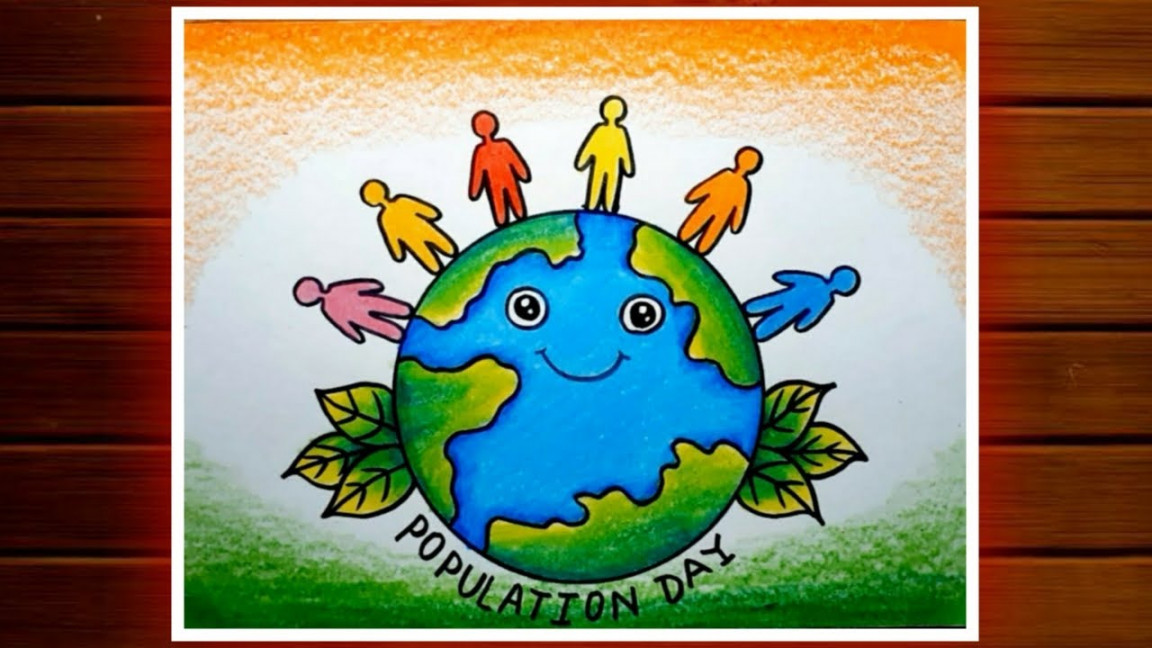 World Population Day Poster Making  Population Day Poster Drawing   Poster Drawing Step By Step.