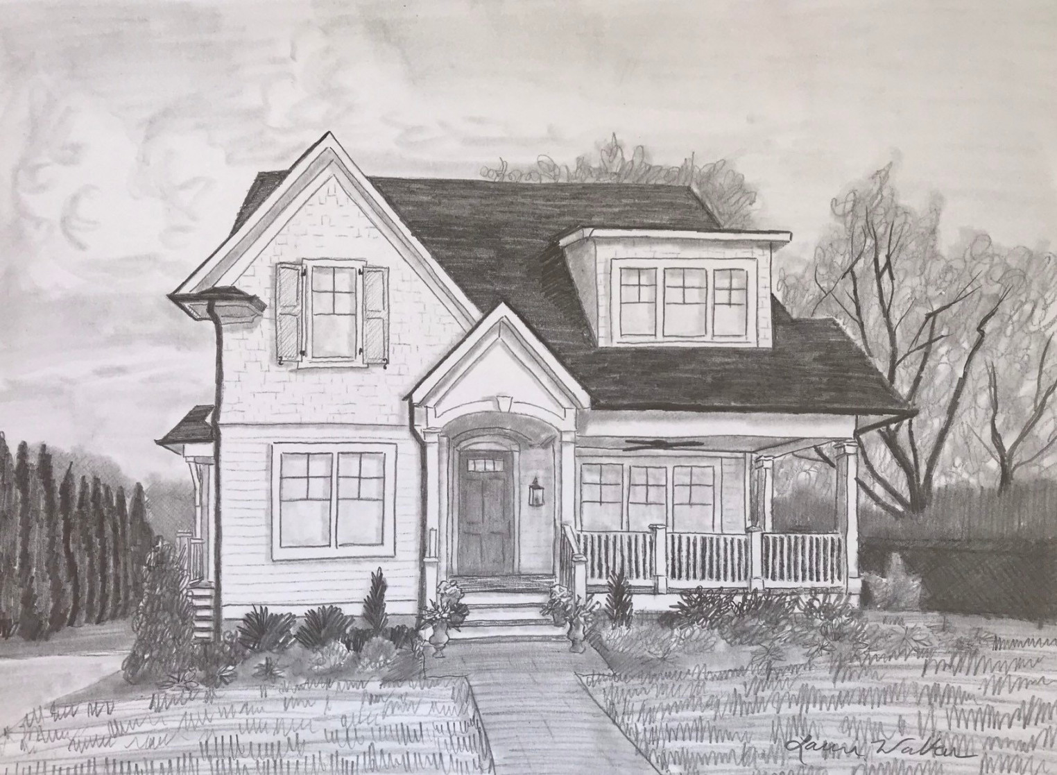 x, drawing of house, pencil sketch, pencil, house drawing