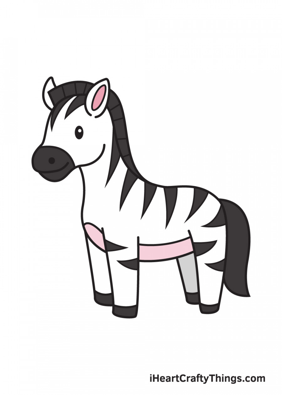 Zebra Drawing - How To Draw A Zebra Step By Step