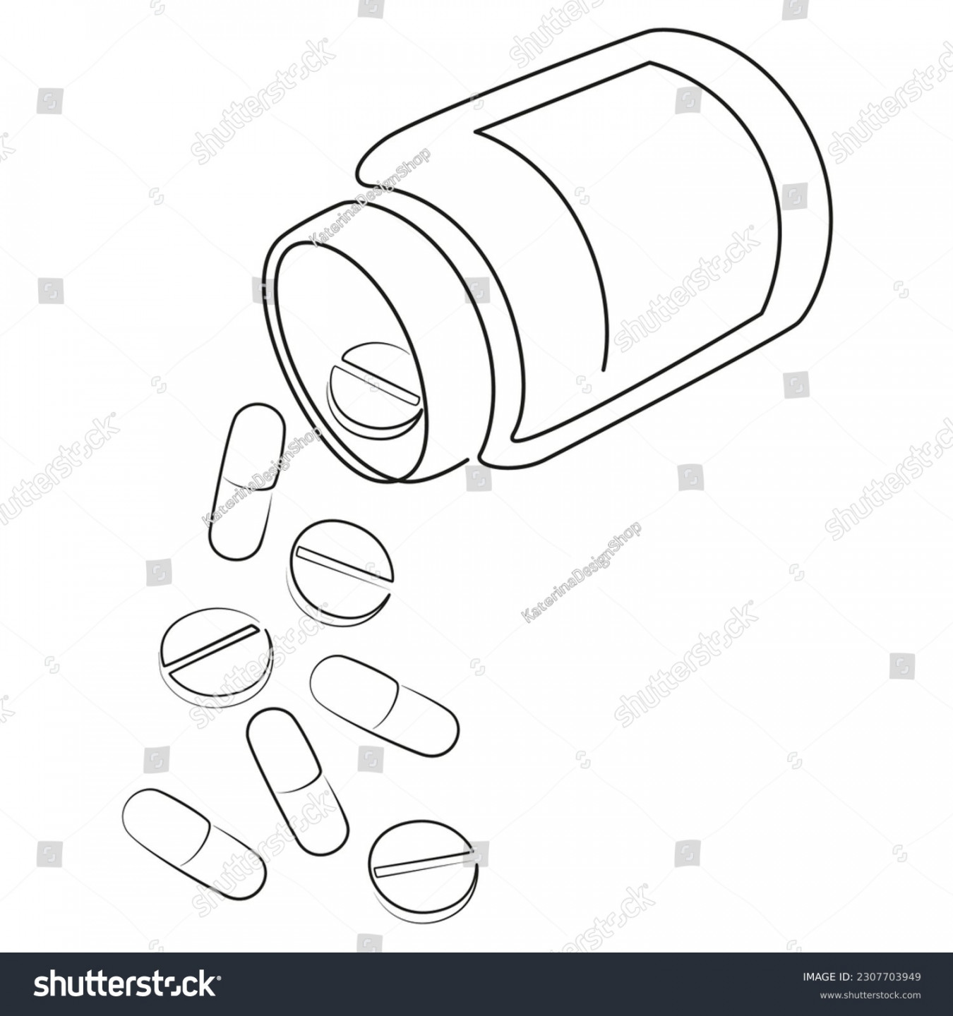 ,7 Pill Drawings Images, Stock Photos, D objects, & Vectors