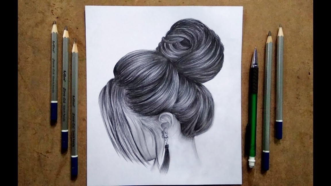 A Girl hair design drawing  tricks Pencil sketch