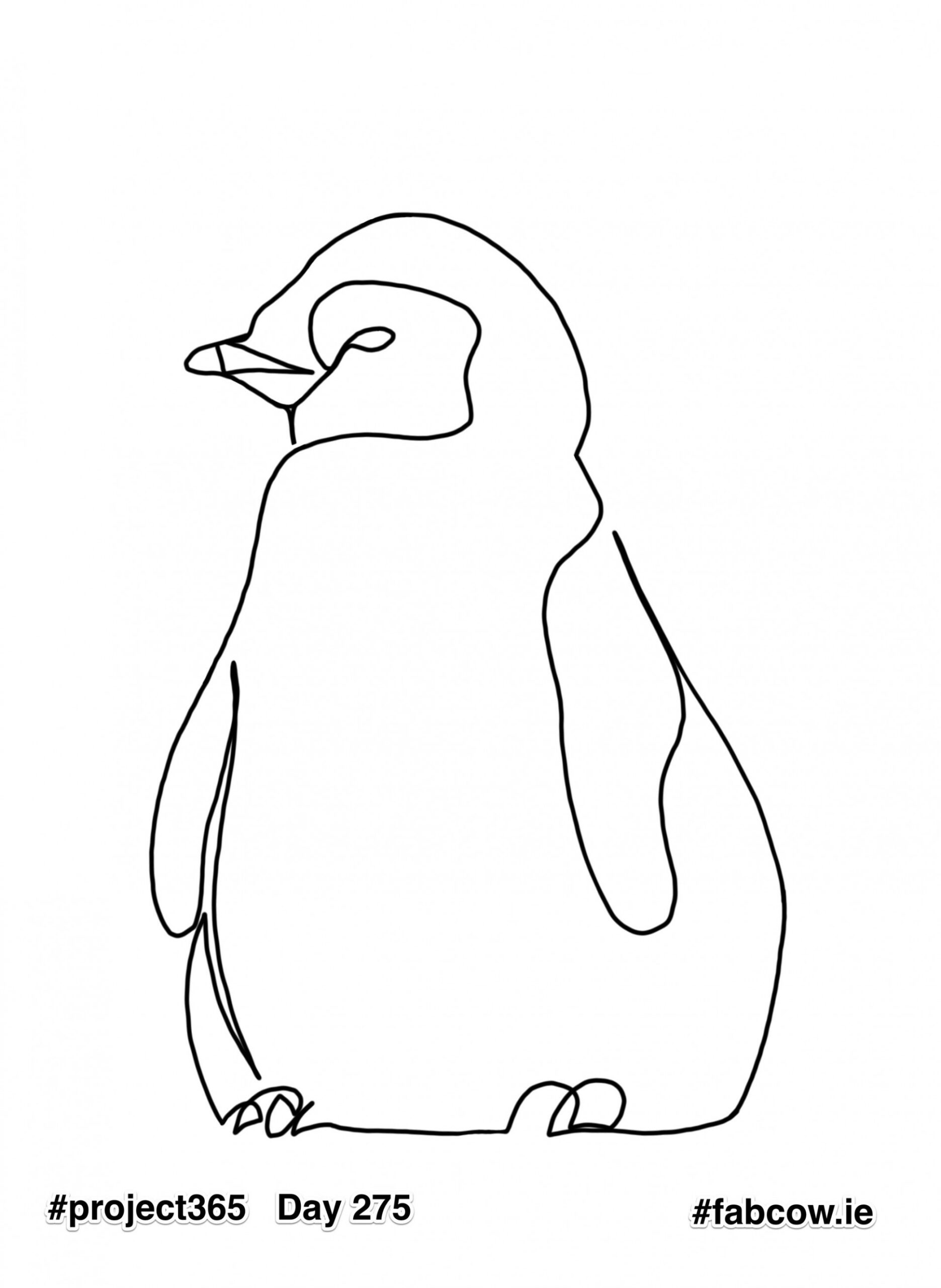 Adorable One Line Baby Penguin