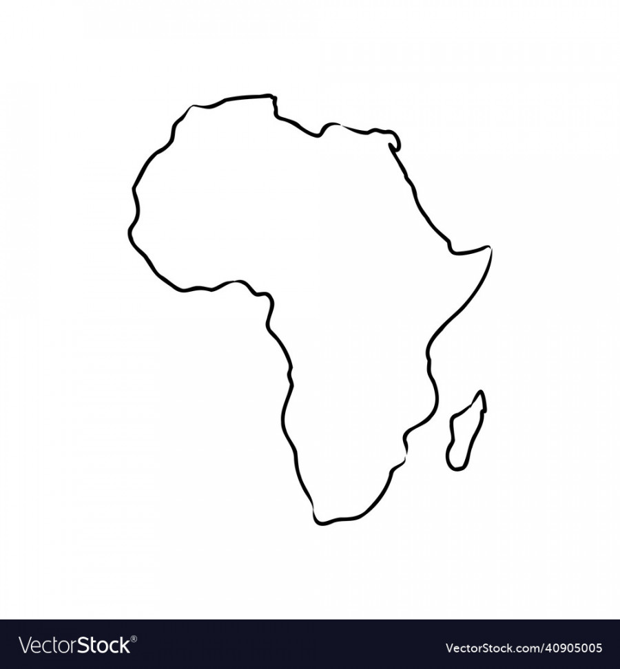 Africa map outline graphic freehand drawing Vector Image