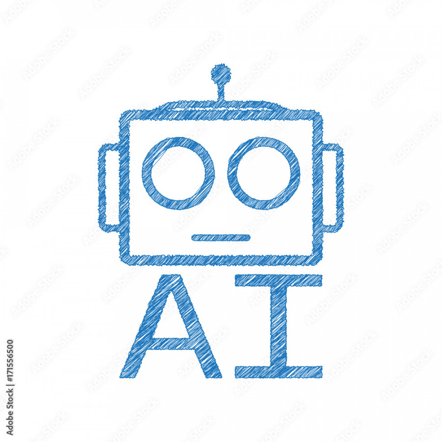 AI - Artificial Intelligence Robot with sketch drawing effect