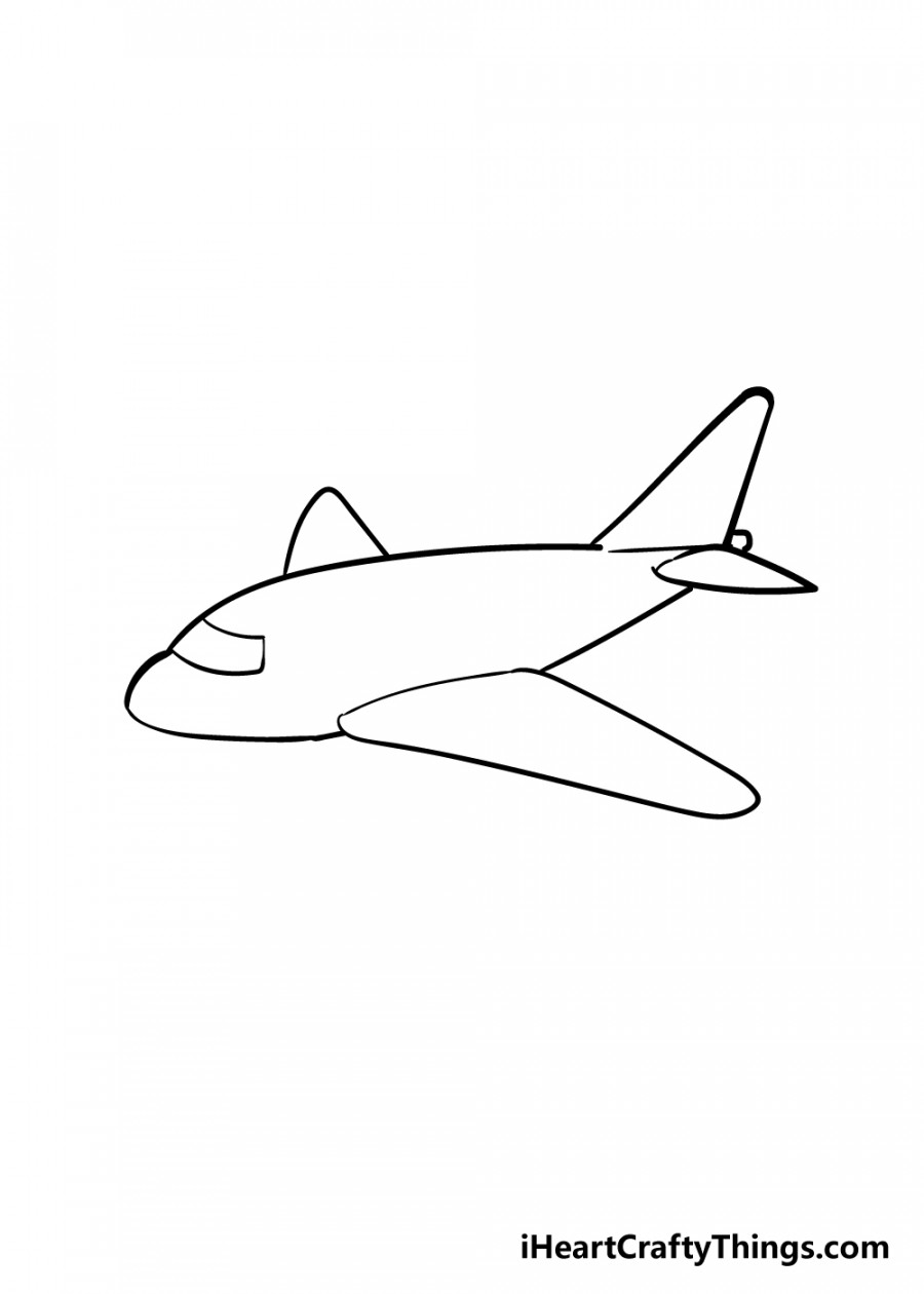 Airplane Drawing - How To Draw An Airplane Step By Step