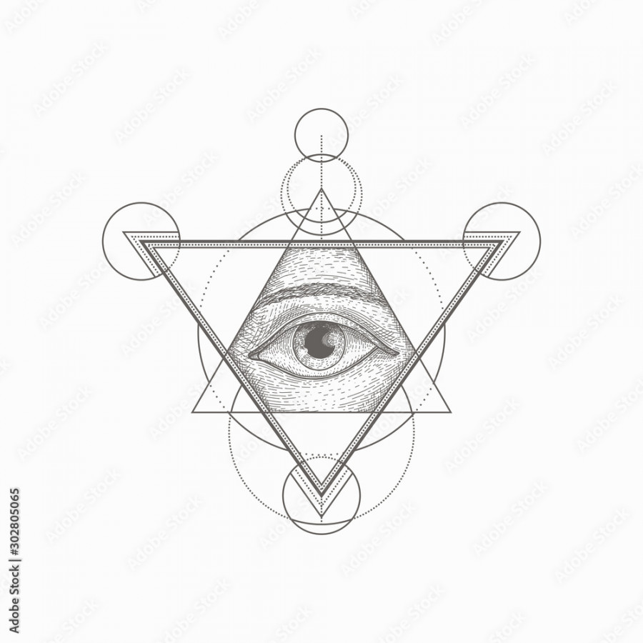 All Seeing Eye Drawing Illustration Stock-Vektorgrafik  Adobe Stock