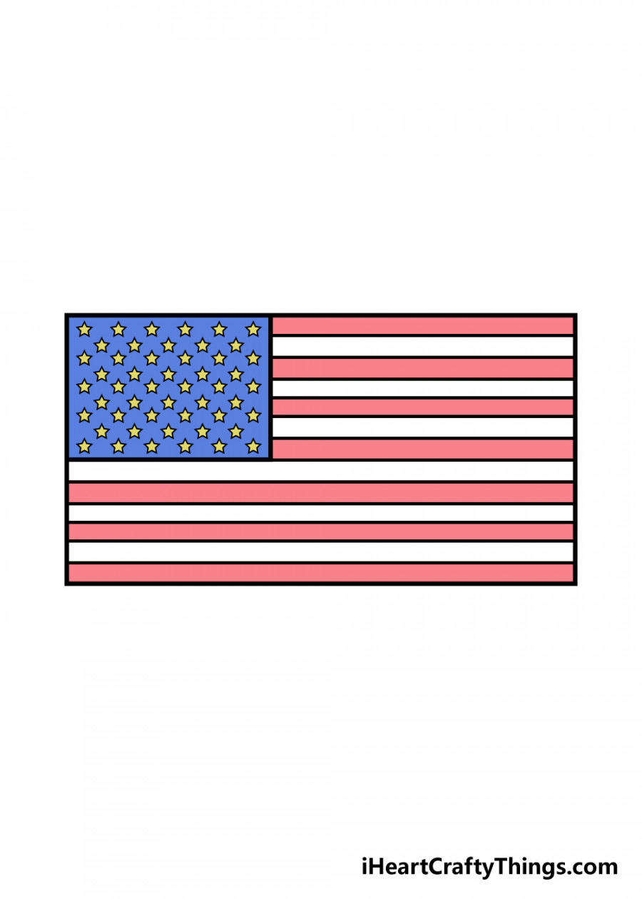 American Flag Drawing - How To Draw The American Flag Step By Step