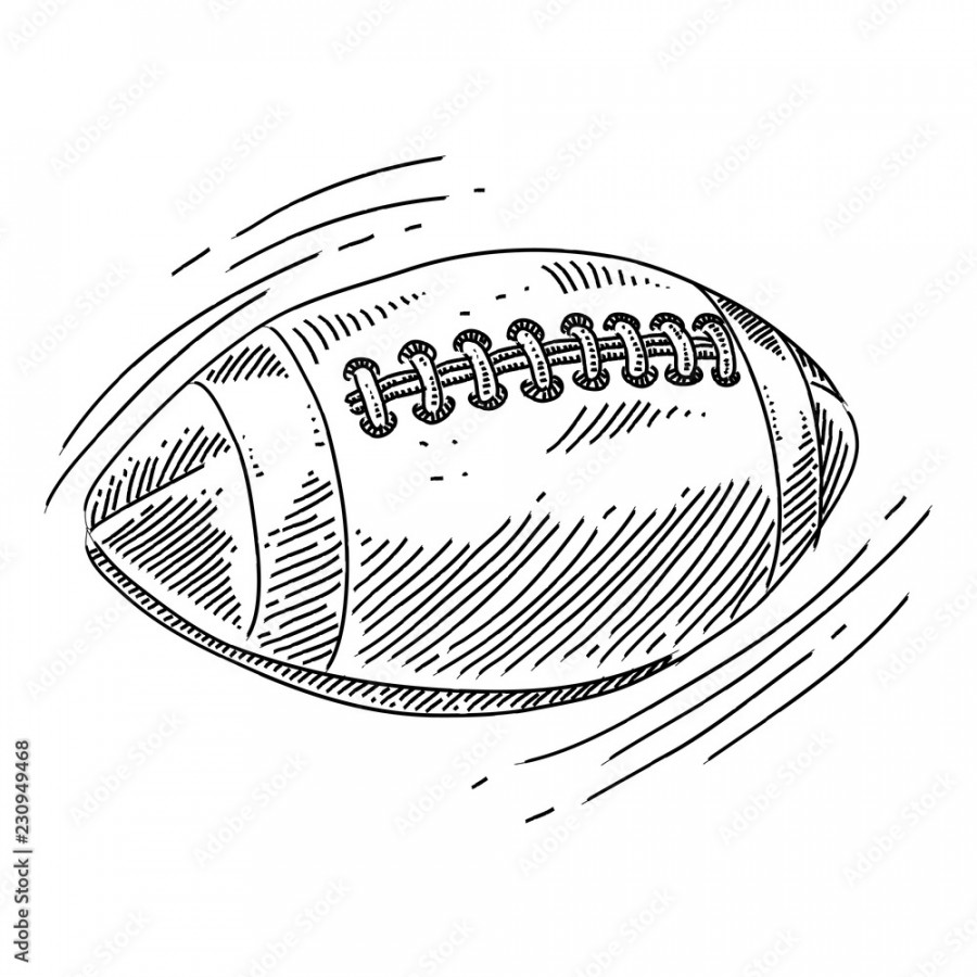 American football Drawing Stock Vector  Adobe Stock