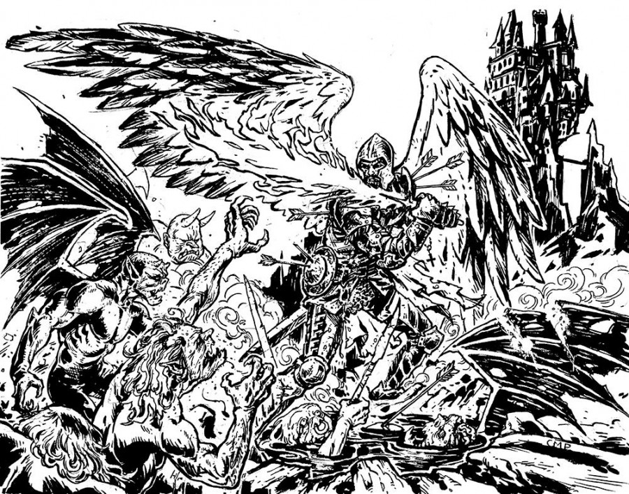 Angel fighting Demons by CalebMProchnow on DeviantArt