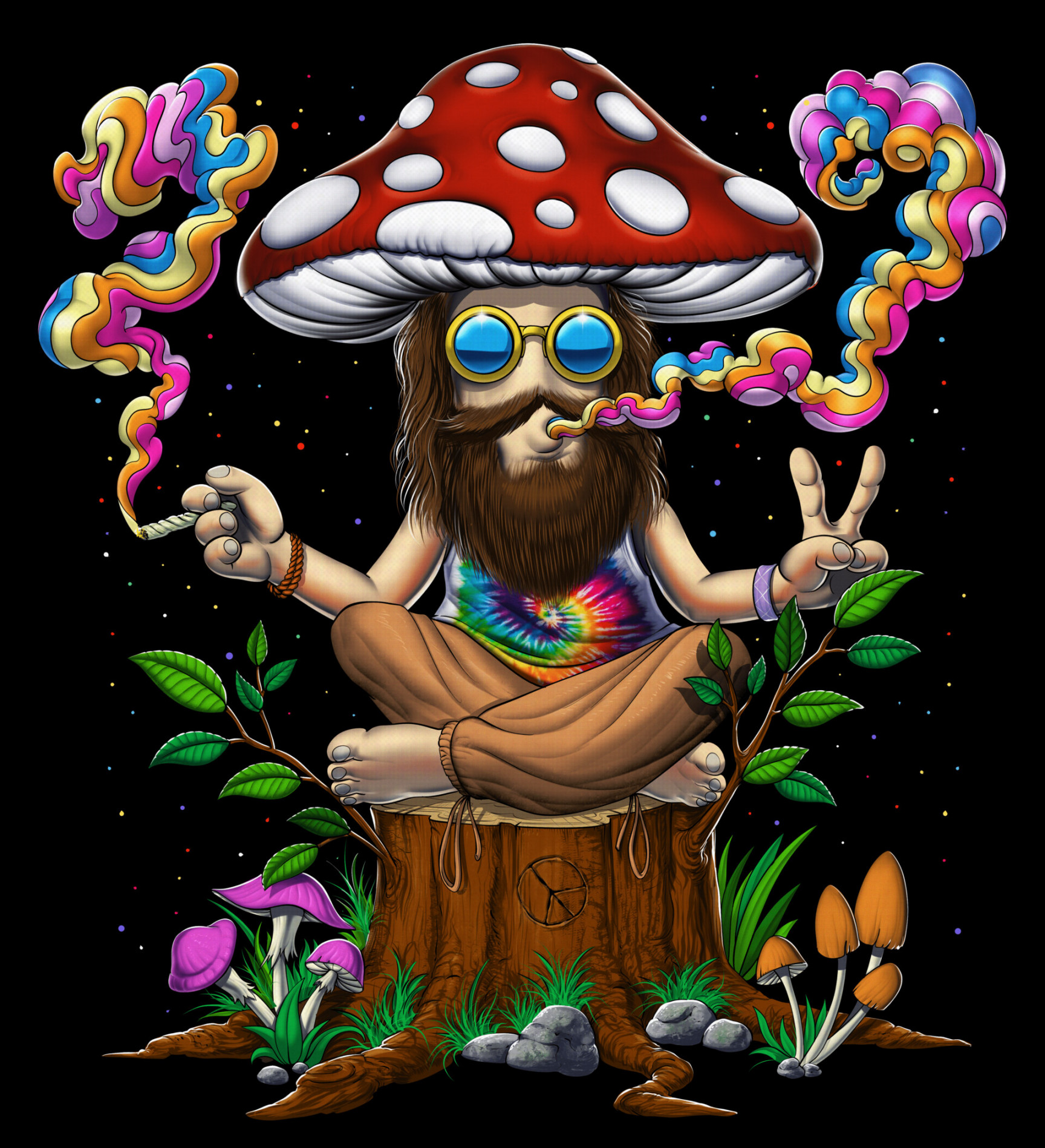 ArtStation - Hippie Stoner Mushroom