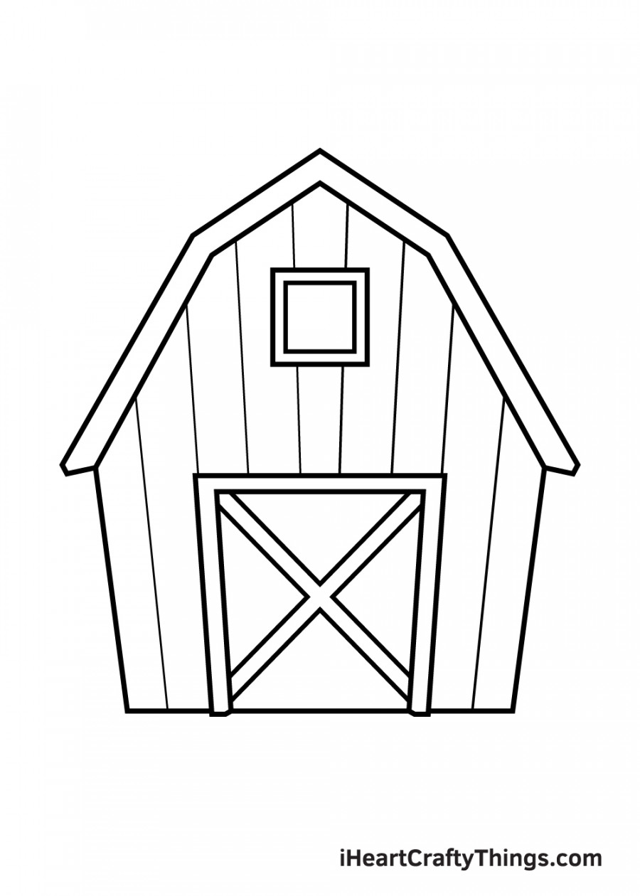 Barn Drawing - How To Draw A Barn Step By Step