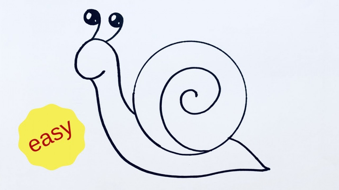 Beginners how to draw a cartoon snail - very easy