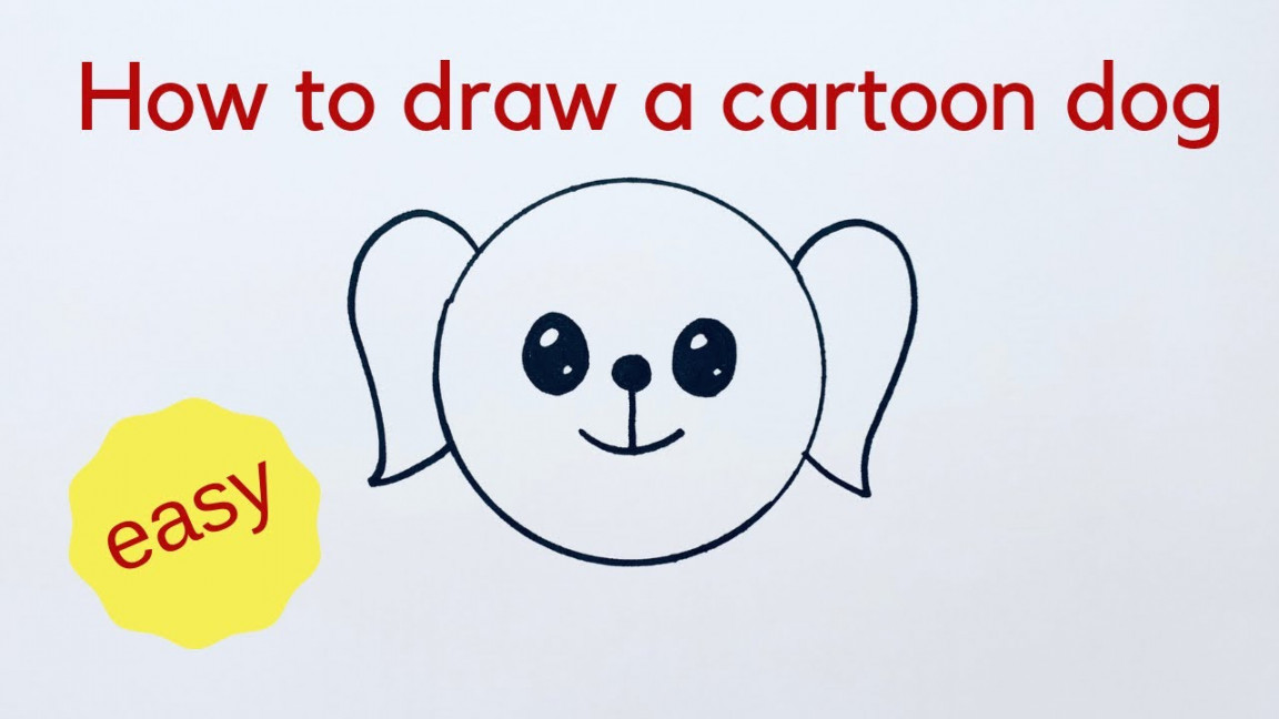 Beginners how to draw a cute cartoon dog - very easy