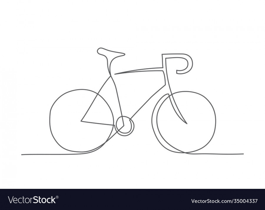 Bicycle one line drawing Royalty Free Vector Image