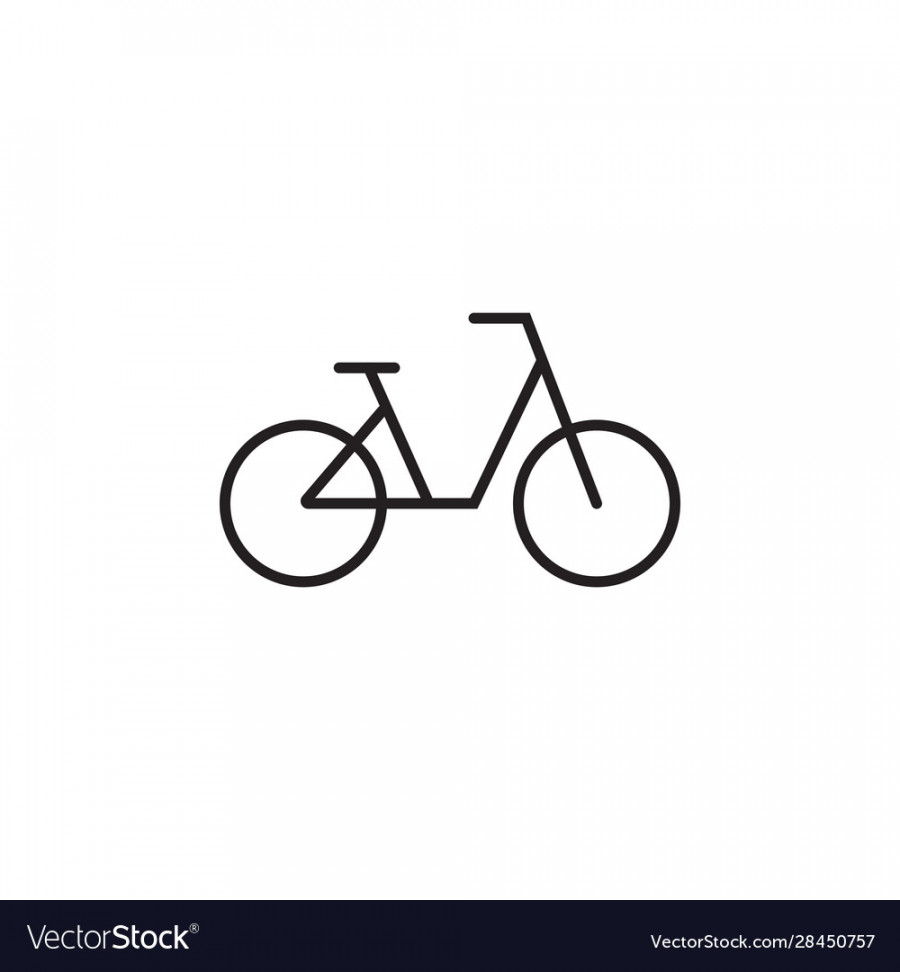 Bike simple linear drawing on a white background Vector Image