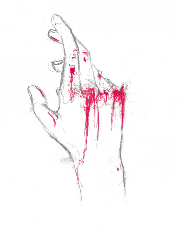 Bleeding hand by EggnWaffle on DeviantArt