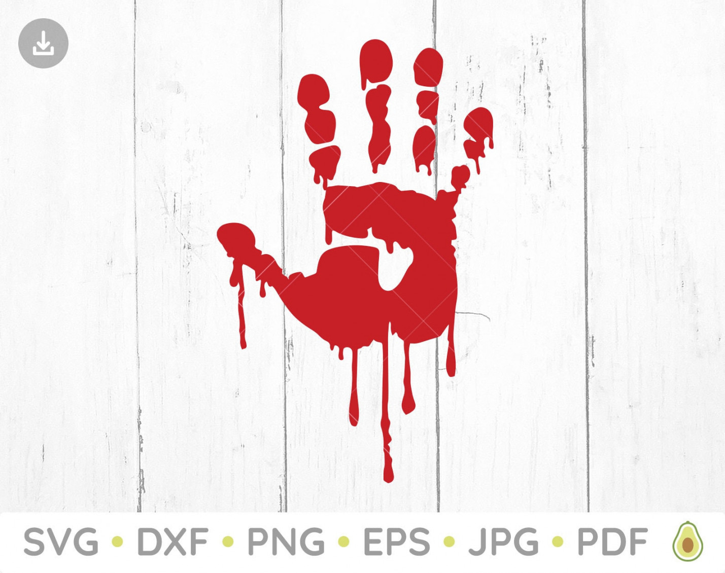 Bloody Handprint SVG, Bloody Handprint PNG, Plotterdatei