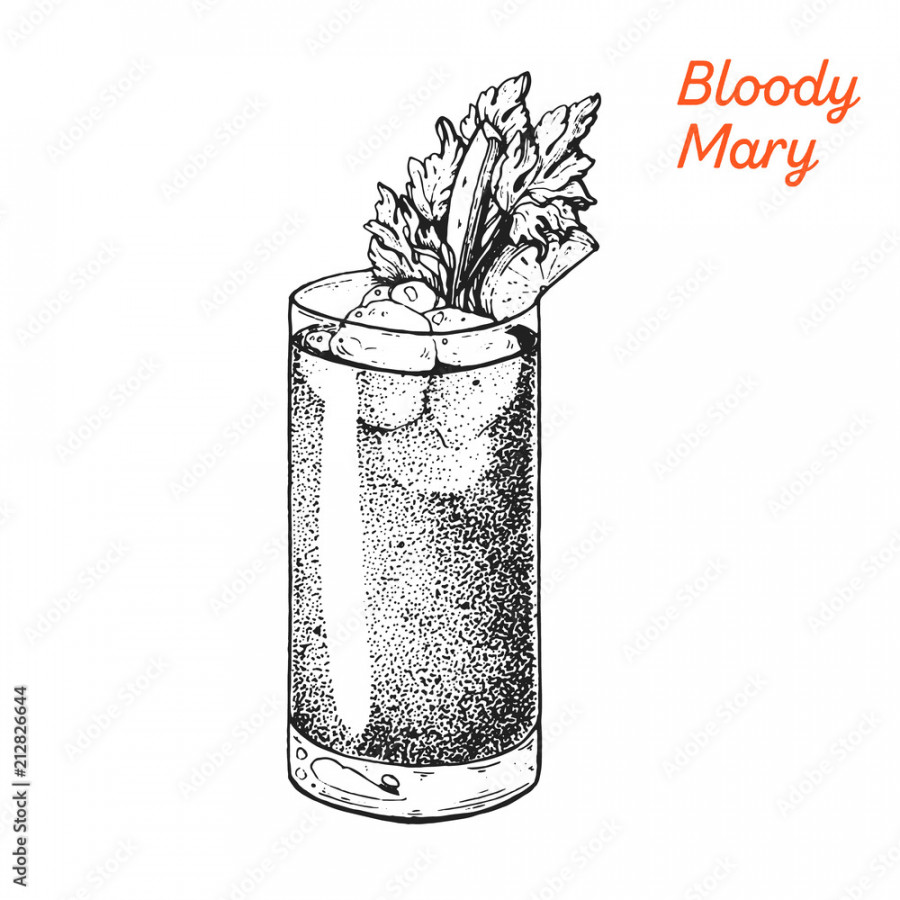 Bloody Mary cocktail illustration