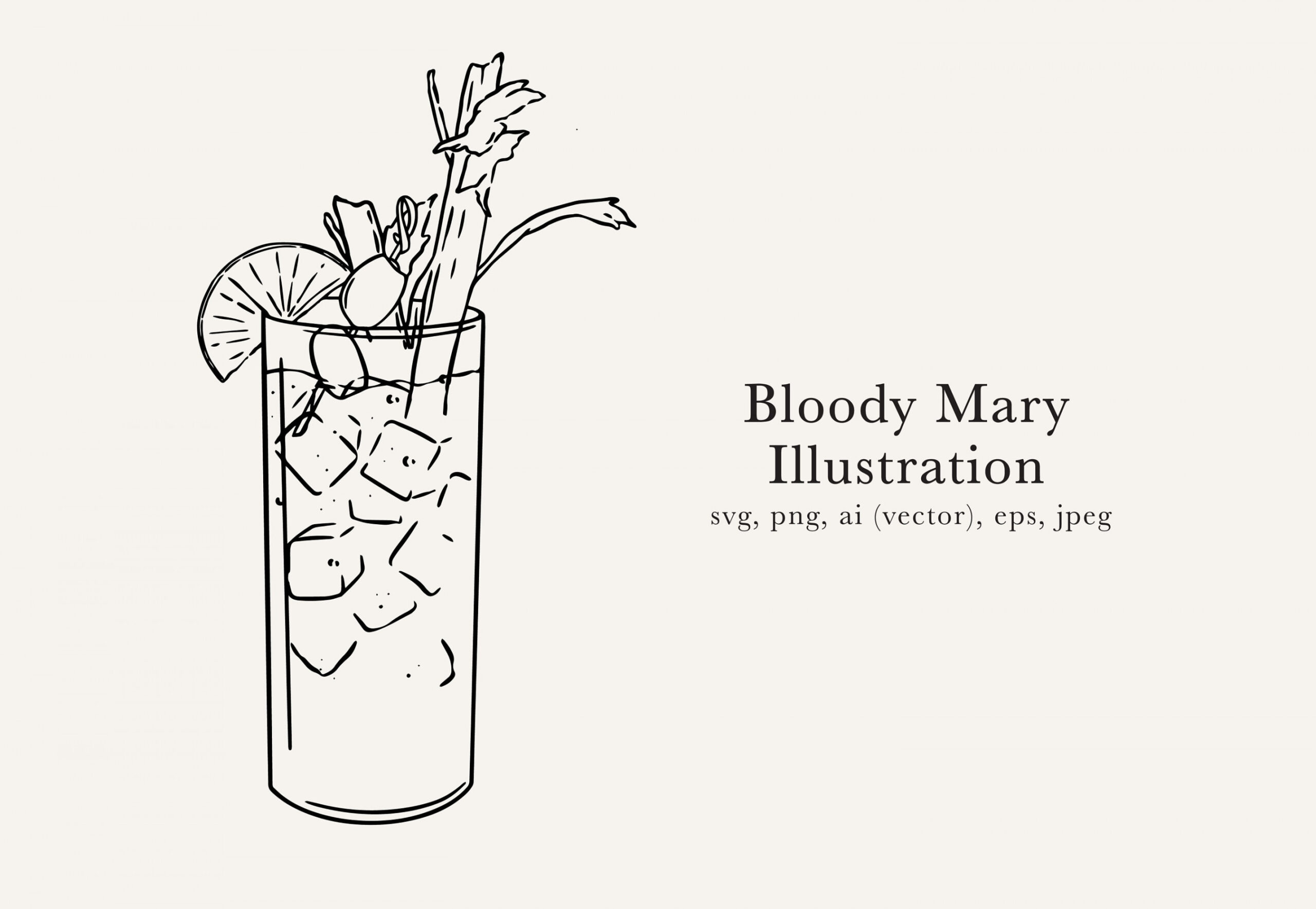 Bloody Mary-Illustration, Bloody Mary JPEG, Bloody Mary-Clip-Art, Bloody  Mary-Zeichnung, Bloody Mary SVG