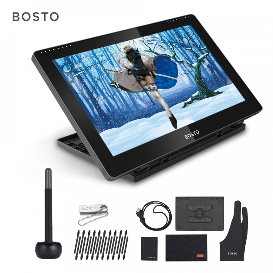 BOSTO , Zoll IPS Grafiken Zeichnung Tablet Display Monitor  Druck  Ebene Zeichnung Tablet  FHD Verstellbaren Ständer