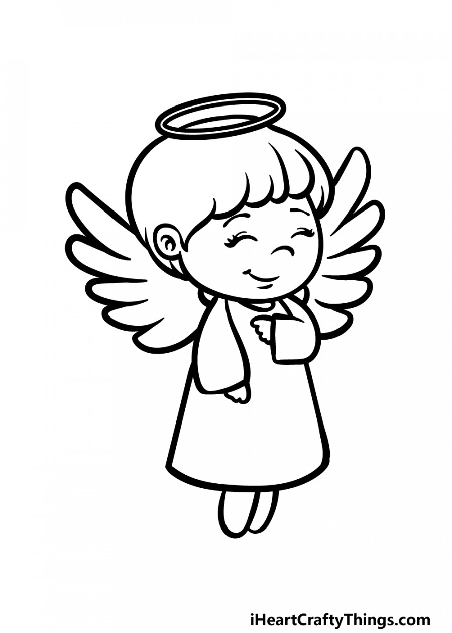 Cartoon Angel Drawing - How To Draw A Cartoon Angel Step By Step