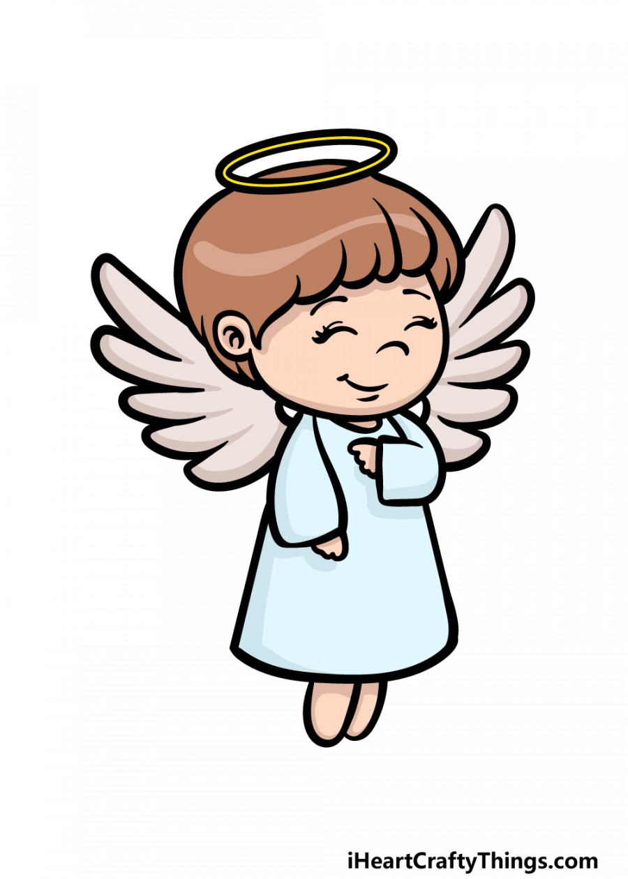 Cartoon Angel Drawing - How To Draw A Cartoon Angel Step By Step