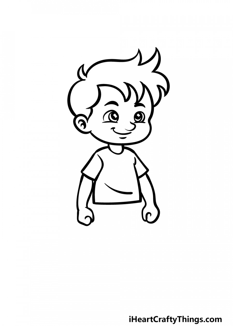 Cartoon Boy Drawing - How To Draw A Cartoon Boy Step By Step