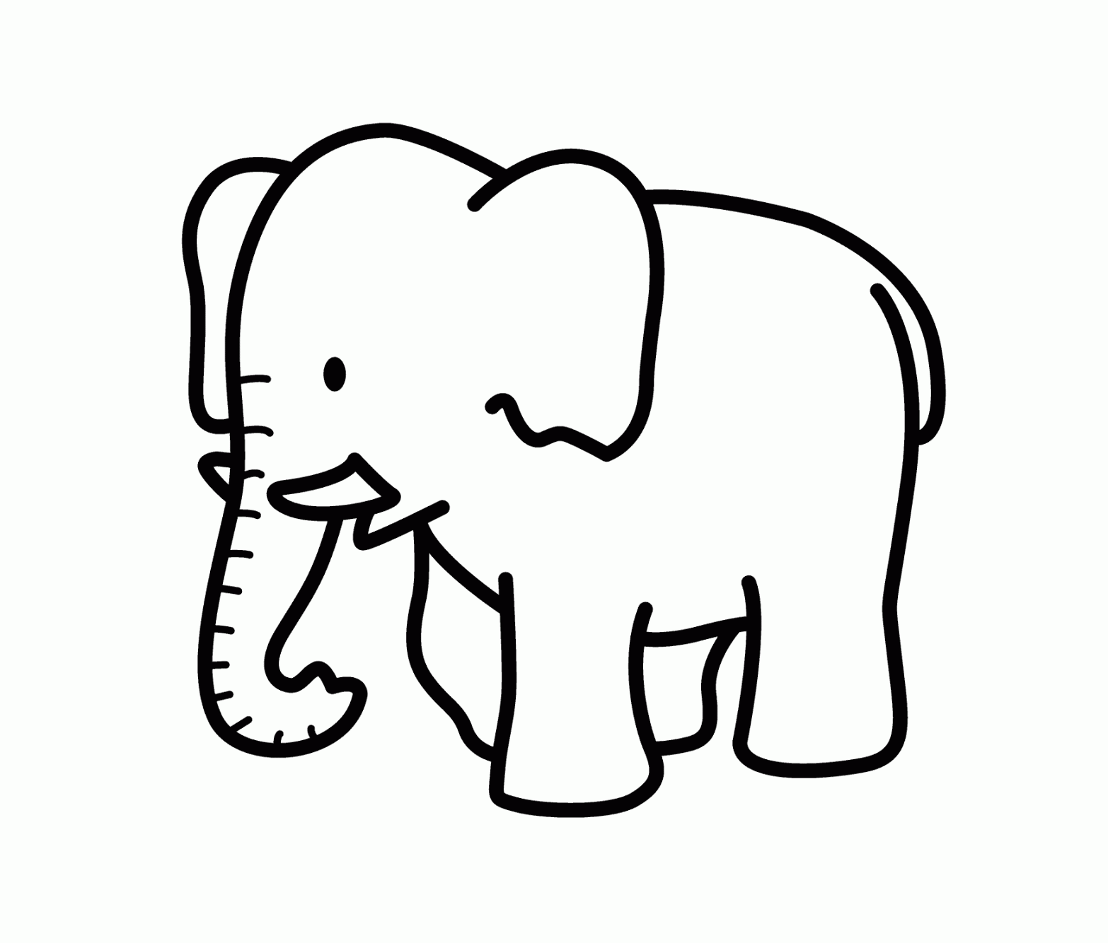 Cartoon elephant animals coloring pages for kids, printable free