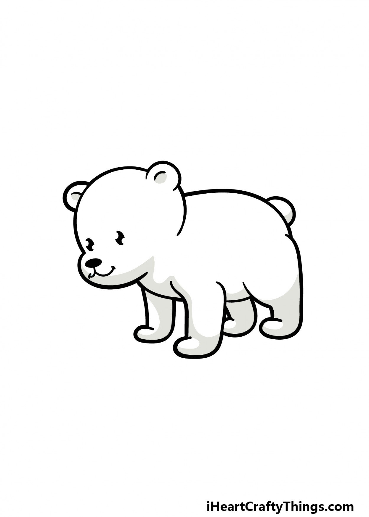 Cartoon Polar Bear Drawing - How To Draw A Cartoon Polar Bear Step