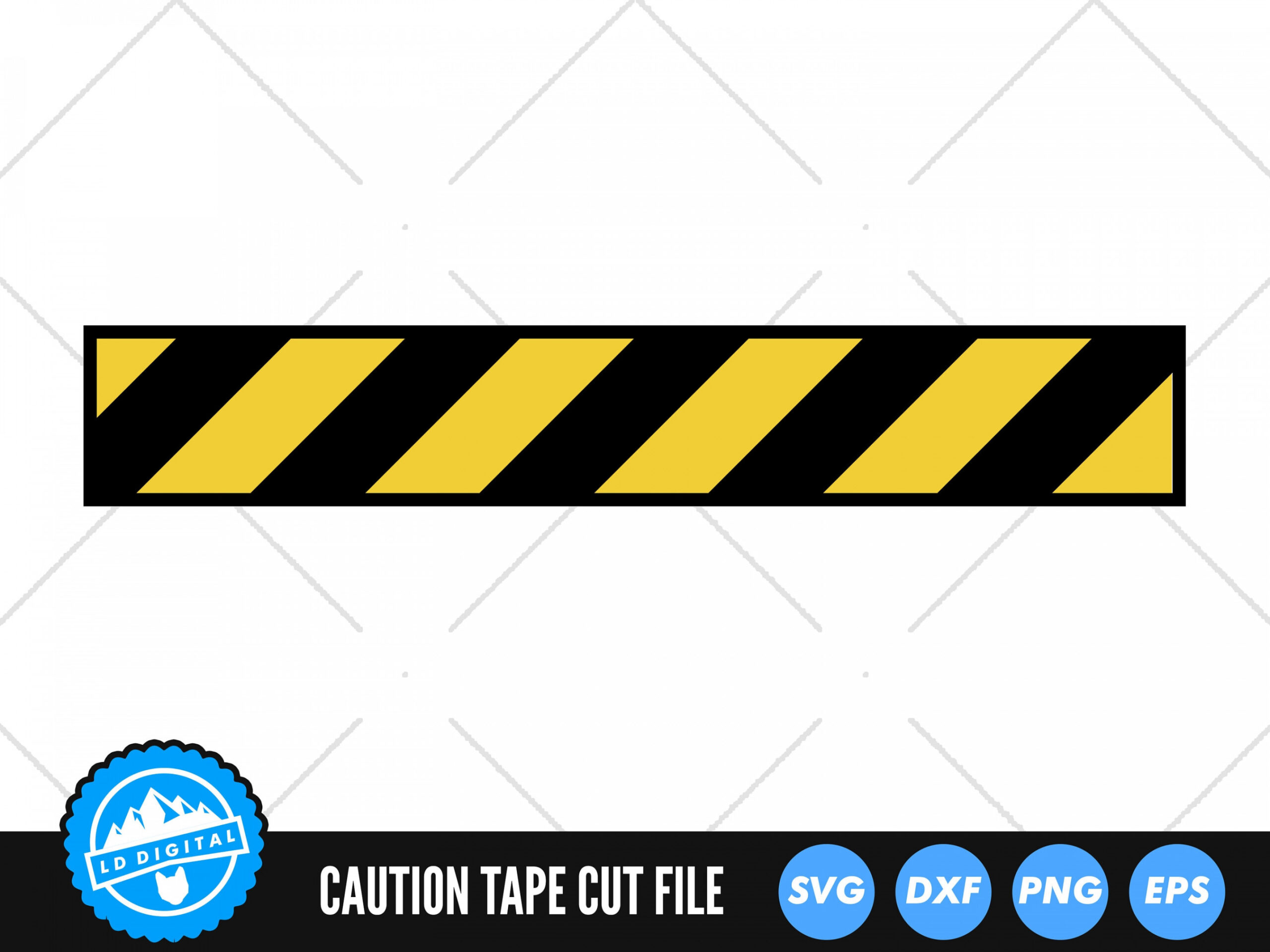 Caution Tape SVG Files Yellow Tape Cut Files Black and Yellow Tape