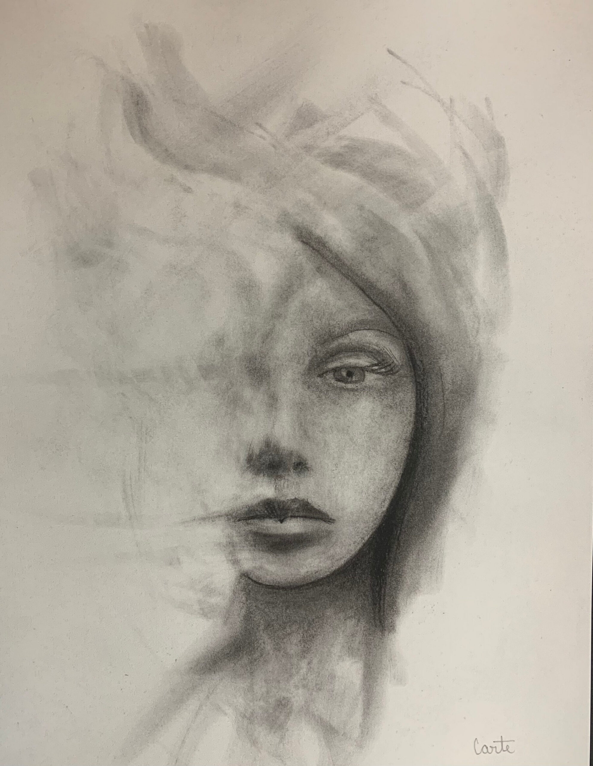 Charcoal Drawing, Charcoal Print, Pencil Drawing, Drawing of a