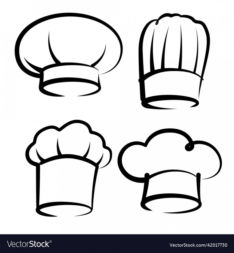 Chefs hat drawing set Royalty Free Vector Image