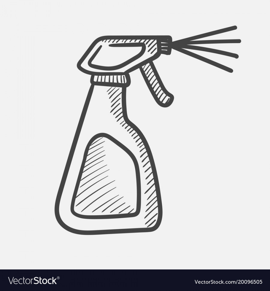 Cleaning spray bottle hand drawn sketch icon Vector Image