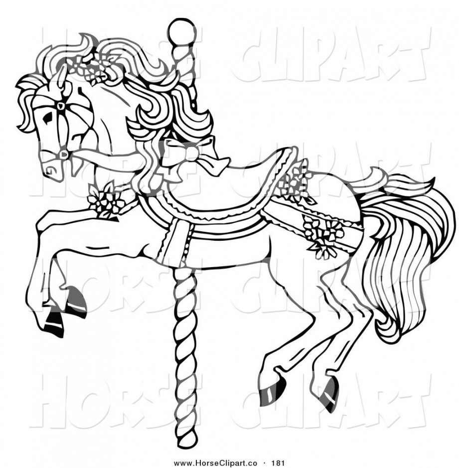 Colorful Carousel Horse Clip Art